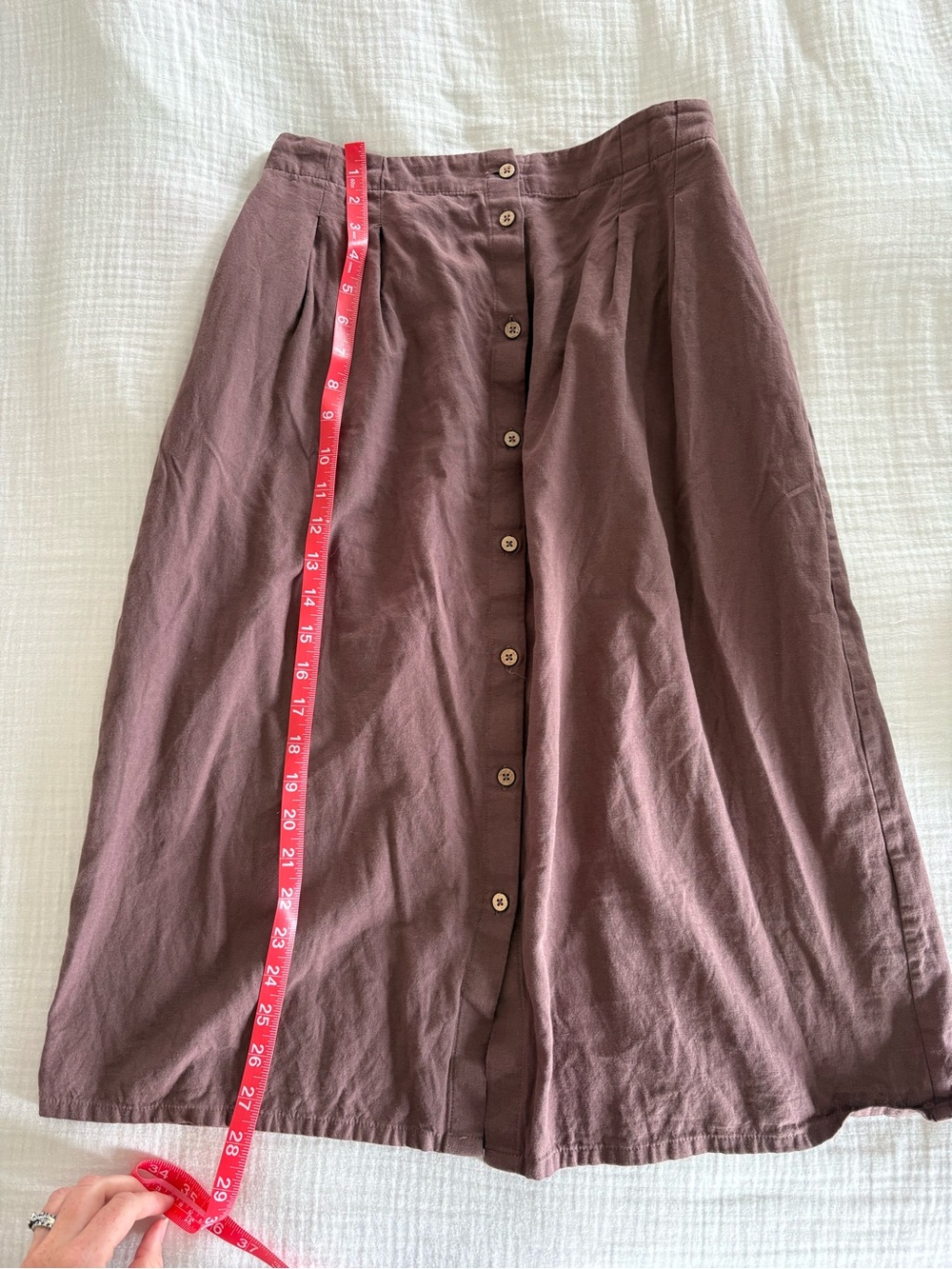 Simons Mauve Button-Front A-Line Skirt